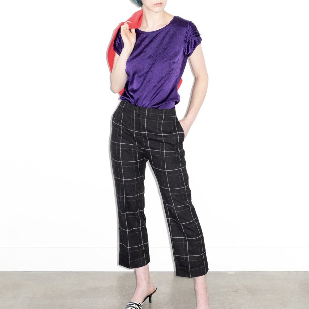 Elie Tahari Royal Purple Silk Blouse